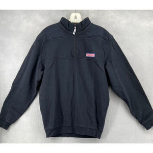Vineyard Vines Sweatshirt Men's Sz S Black Quarter Zip Pullover Long Sleeve Logo